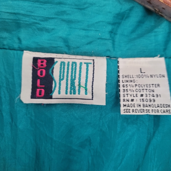 Bold Spirit Women's Vintage Multicolor Windbreaker Jacket Size Large 80's / 90's - Picture 2 of 7